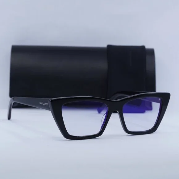 Saint Laurent SL276 MICA 025 Cat Eye Sunglasses - Black/Clear - Picture 4 of 12